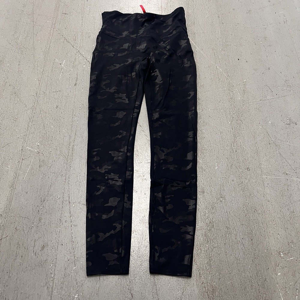 Spanx Women's Camouflage Leggings Black Size Large Shaping High-Rise Compression